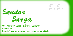 sandor sarga business card