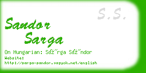 sandor sarga business card